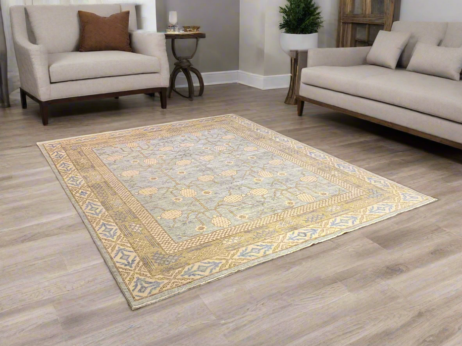 Khotan Pomegranate design Oriental Rug, size 8" x 10"  (D)