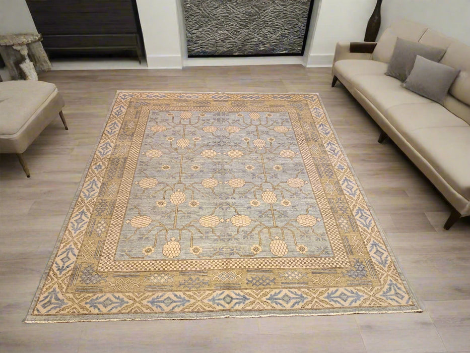 Khotan Pomegranate design Oriental Rug, size 8" x 10"  (D)