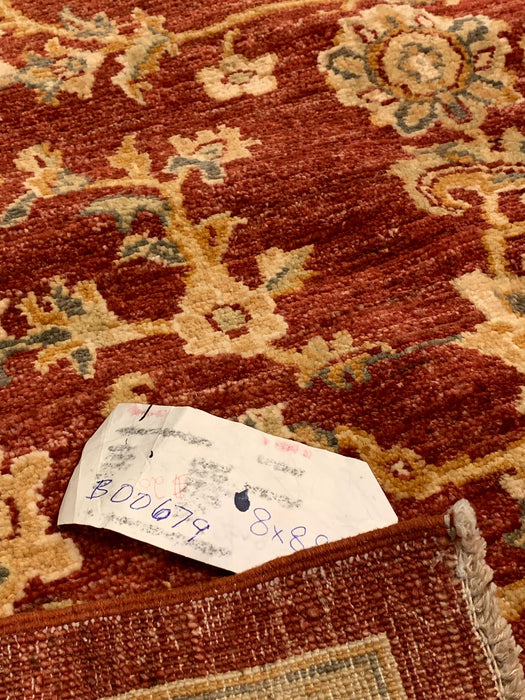 Hand-Knotted Sultanabad Vegetable-Dyed Wool Rug, 8" x 8' 9" (K)