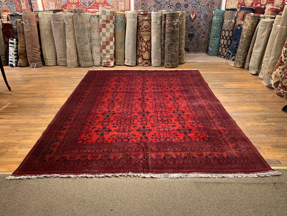 Terkaman Tribal Afghan Oriental Rug, size 8' 4" x 11' 7" (C)