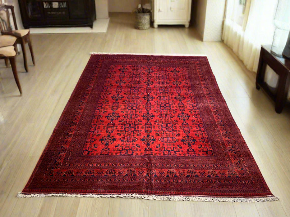 Terkaman Tribal Afghan Oriental Rug, size 8' 4" x 11' 7" (C)