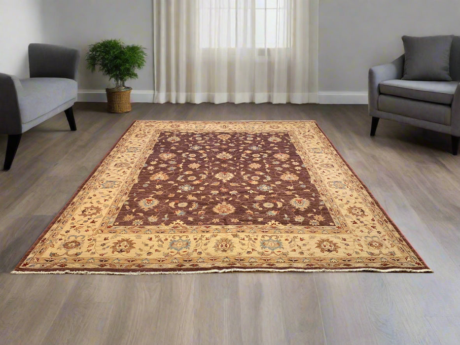 Hand-Knotted Sultanabad Vegetable-Dyed Wool Rug, 8" x 10" (K)