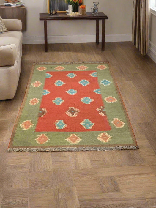 Afghan Kilim Handwoven flatweave Rug – size 3" x 5"