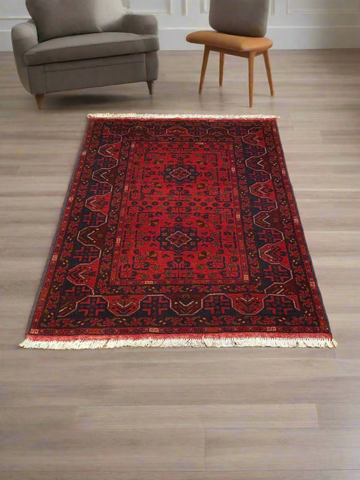 Terkaman Tribal Afghan Oriental Rug, 3' 5" x 4' 10" (C)
