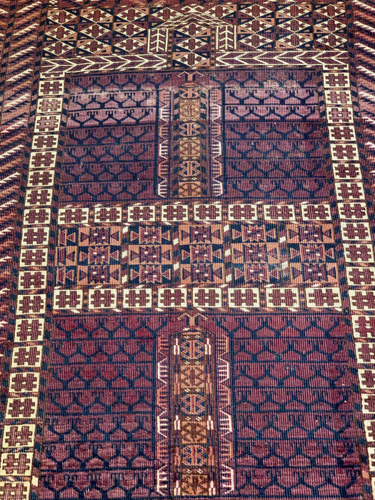 Terkaman Tribal Afghan Oriental Rug, 3' 8" x 5' (C) Antique