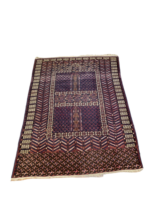 Terkaman Tribal Afghan Oriental Rug, 3' 8" x 5' (C) Antique