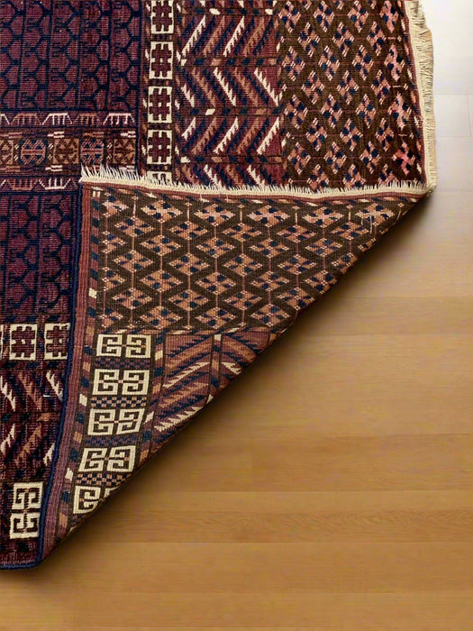 Terkaman Tribal Afghan Oriental Rug, 3' 8" x 5' (C) Antique