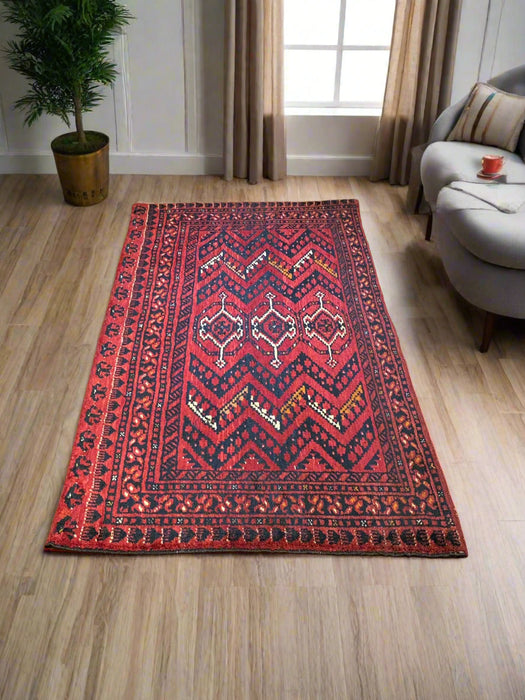 Terkaman Tribal Afghan Oriental Rug, 2' 8" x 5' 2" (C) Antique