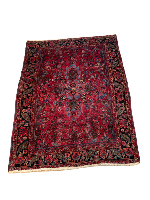 Timeless Beauty, Woven by Hand. Antique Persian Sarouk Rug, 3' x 4' 10"