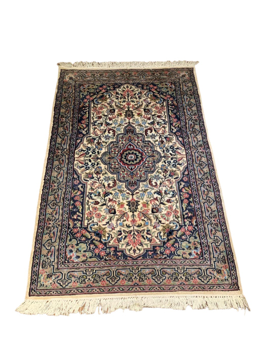 Hand-Knotted Pakistan Kashmiri Silk Wool Blend Rug, 3' 2" x 5' (E)