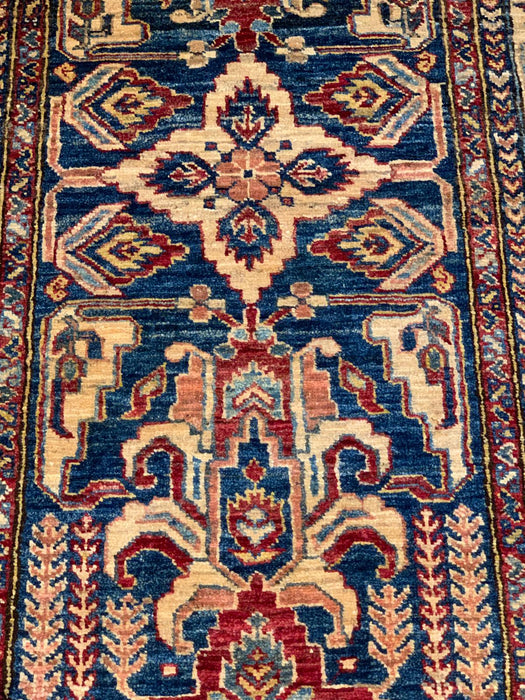 Hand-Knotted Vegetable Dye Kazak Rug from Pakistan, 3' 6" x 5'