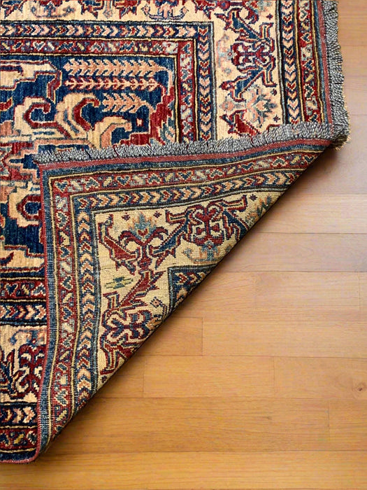 Hand-Knotted Vegetable Dye Kazak Rug from Pakistan, 3' 6" x 5'