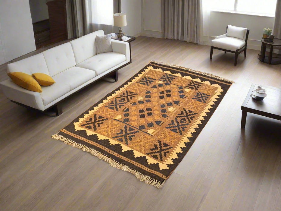 Afghan Kilim Handwoven flatweave Rug, 2' 8" x 4' 3"