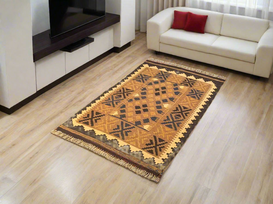 Afghan Kilim Handwoven flatweave Rug, 2' 8" x 4' 3"