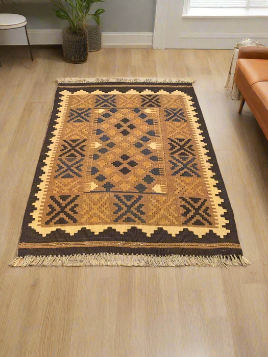 Afghan Kilim Handwoven flatweave Rug, 2' 8" x 4' 3"