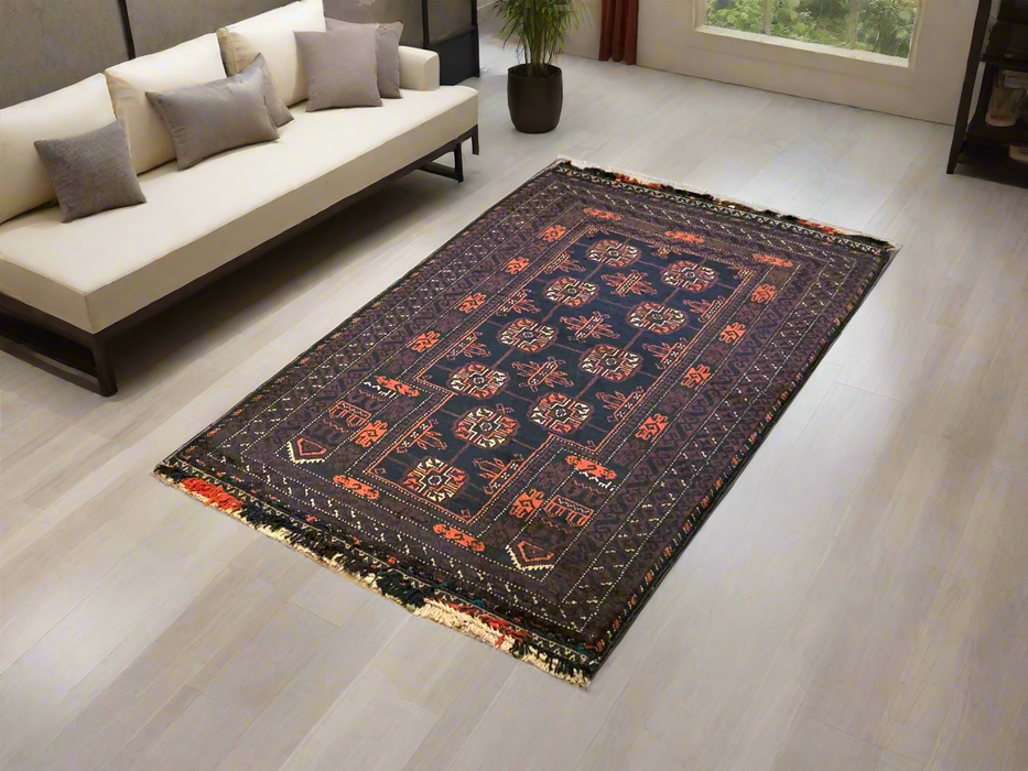 Terkaman Tribal Baluch Oriental Rug, 2' 10" x 4' 6" (A)