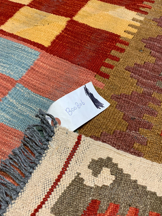 Afghan Kilim Handwoven flatweave Rug 3' 4" x 3' 5"