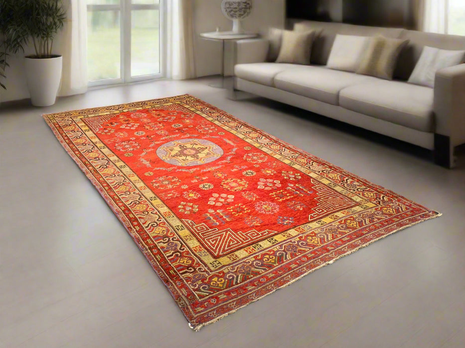 Antique Khotan Samarkand Rug, circa 1910's, 7' x 13' 5"