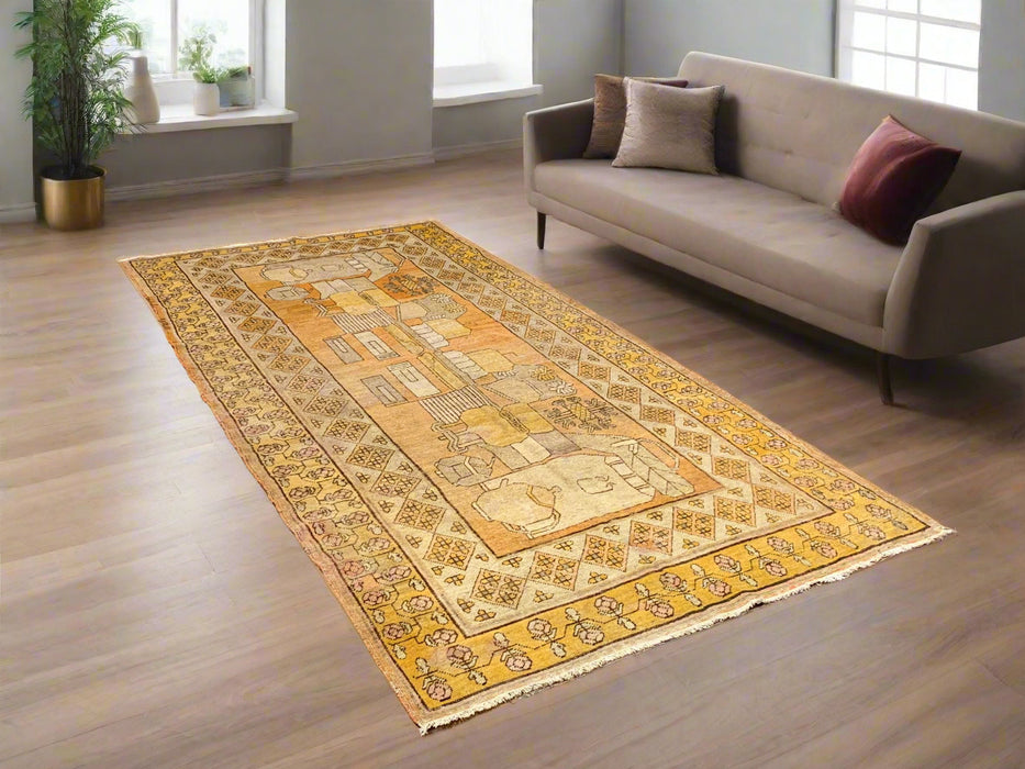 Antique Khotan Samarkand Rug, Tea Pot Design circa 1910's, 5' x 10'