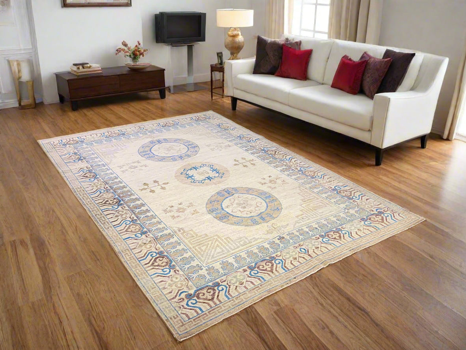 Khotan Pomegranate design Oriental Rug, 6' 3" x 9' 1" (D)