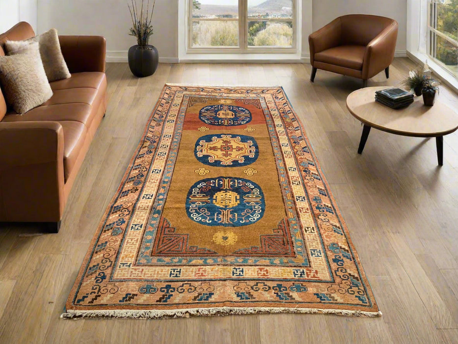 Antique Khotan Samarkand Rug, circa 1910's, 4' 10" x 10' 2"