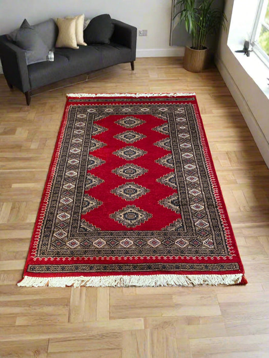 Hand-Knotted Pakistan Kashmiri Silk Wool Blend Rug, 3' x 4' 7" (E)