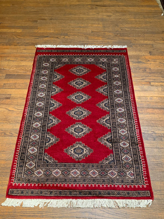 Hand-Knotted Pakistan Kashmiri Silk Wool Blend Rug, 3' x 4' 7" (E)