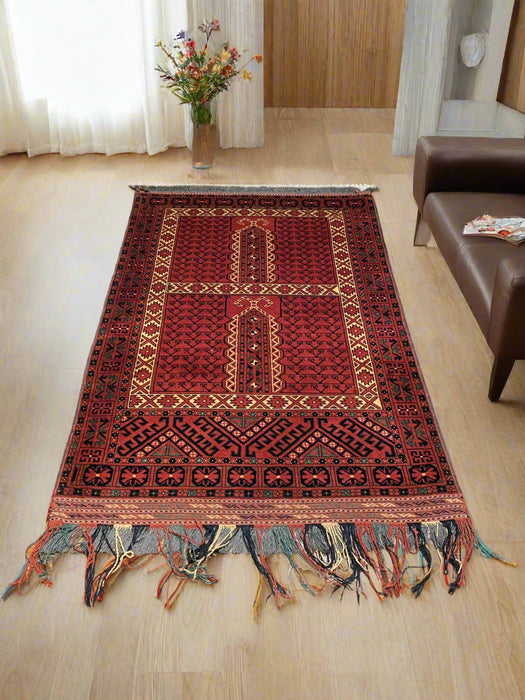 Terkaman Tribal Afghan Oriental Rug,  3' 6" x 5' 6" (C)