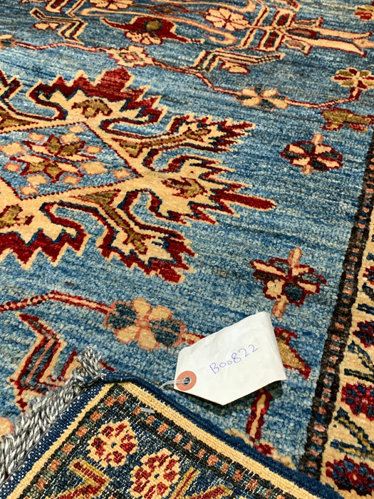 Hand-Knotted Vegetable Dye Kazak Rug from Pakistan, 3' x 4' 5"