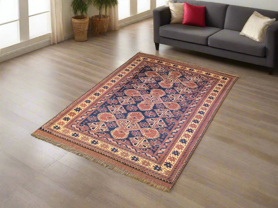 Terkaman Tribal Afghan Oriental Rug, 3' 5" x 4' 10" (C) Very Fine