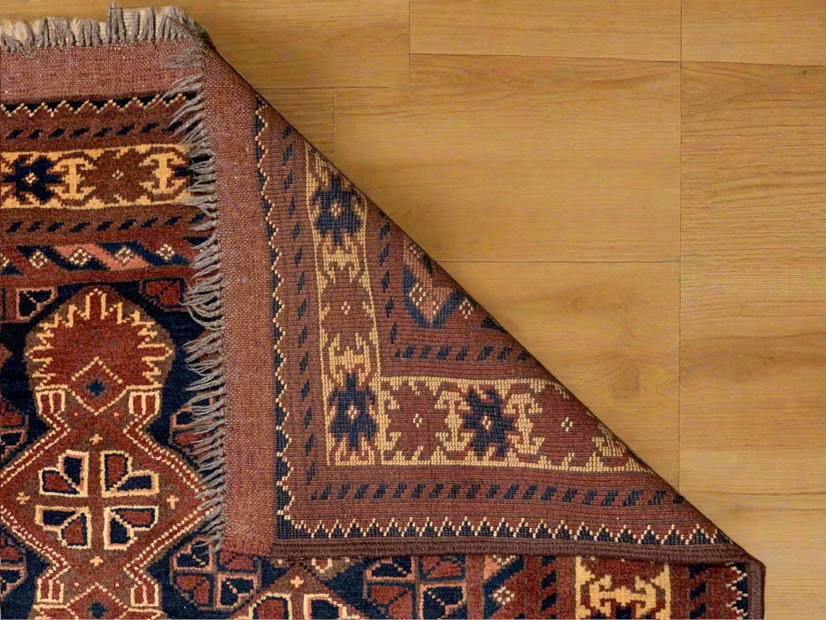 Terkaman Tribal Afghan Oriental Rug, 3' 5" x 4' 10" (C) Very Fine