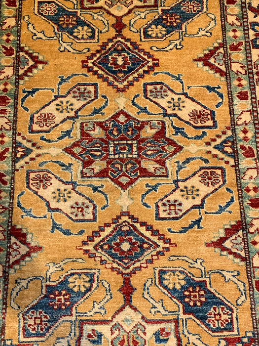 Hand-Knotted Vegetable Dye Kazak Rug from Pakistan, 3' 5" x 5'
