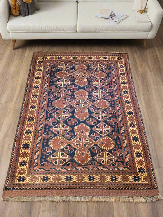 Terkaman Tribal Afghan Oriental Rug, 3' 5" x 4' 10" (C) Very Fine