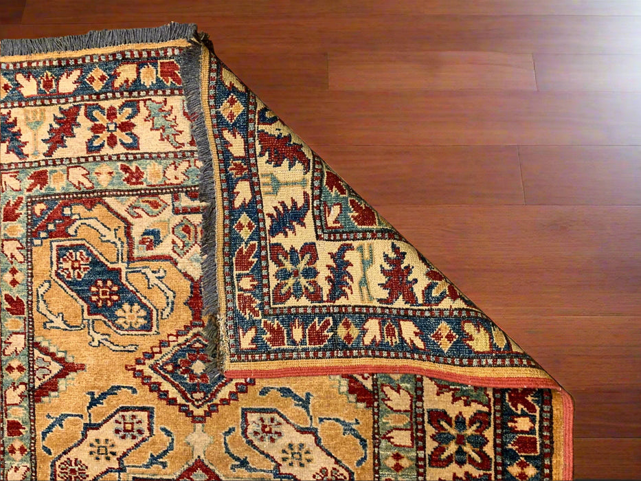 Hand-Knotted Vegetable Dye Kazak Rug from Pakistan, 3' 5" x 5'