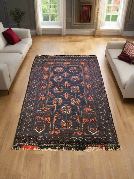 Terkaman Tribal Baluch Oriental Rug, 2' 10" x 4' 6" (A)