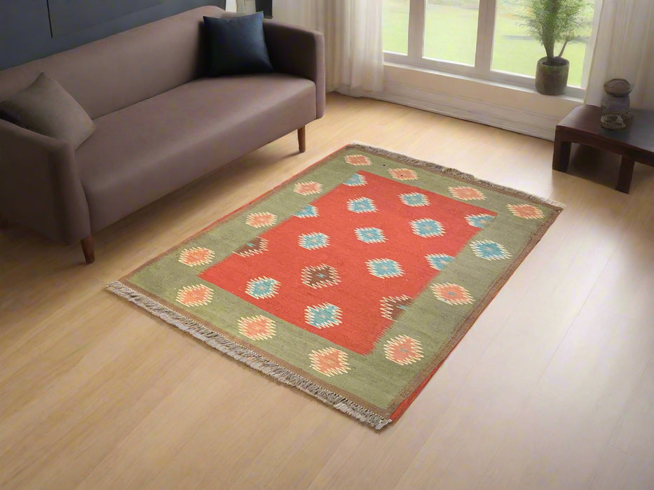 Afghan Kilim Handwoven flatweave Rug – size 3" x 5"