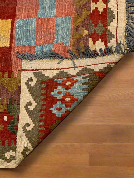 Afghan Kilim Handwoven flatweave Rug 3' 4" x 3' 5"