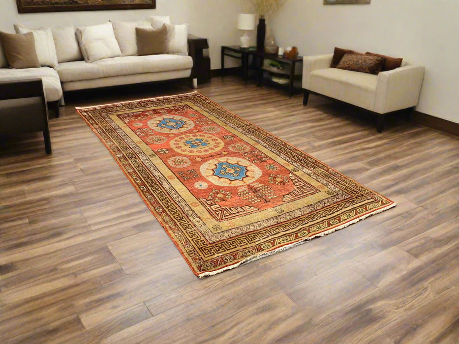 Antique Khotan Samarkand Rug, circa 1910's, 4' 10" x 10' 1"