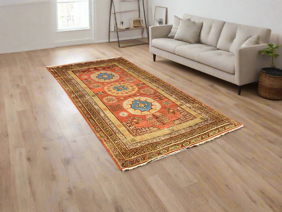 Antique Khotan Samarkand Rug, circa 1910's, 4' 10" x 10' 1"