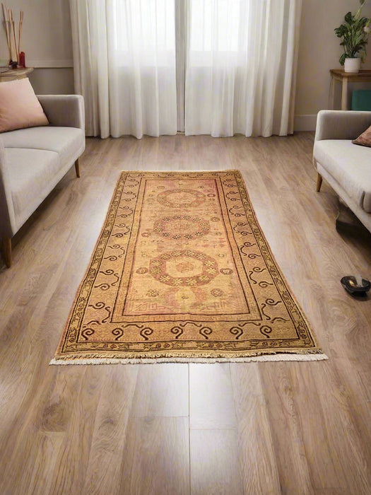 Antique Khotan Samarkand Rug, circa 1910's, 4' 4" x 9'