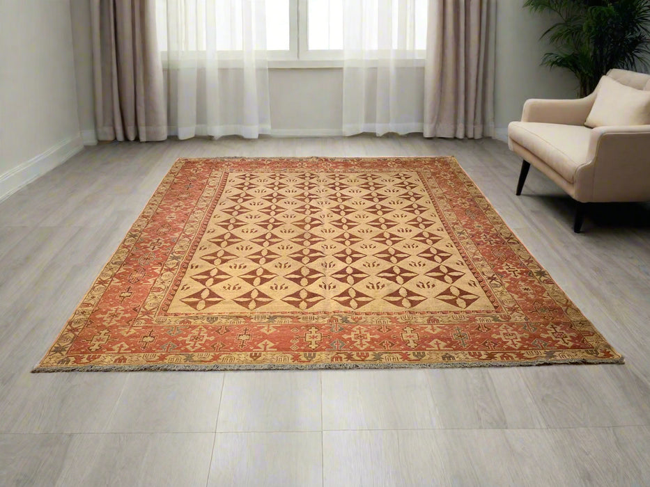 Afghan Kilim Handwoven flatweave Rug, 8' 2" x 9' 4"