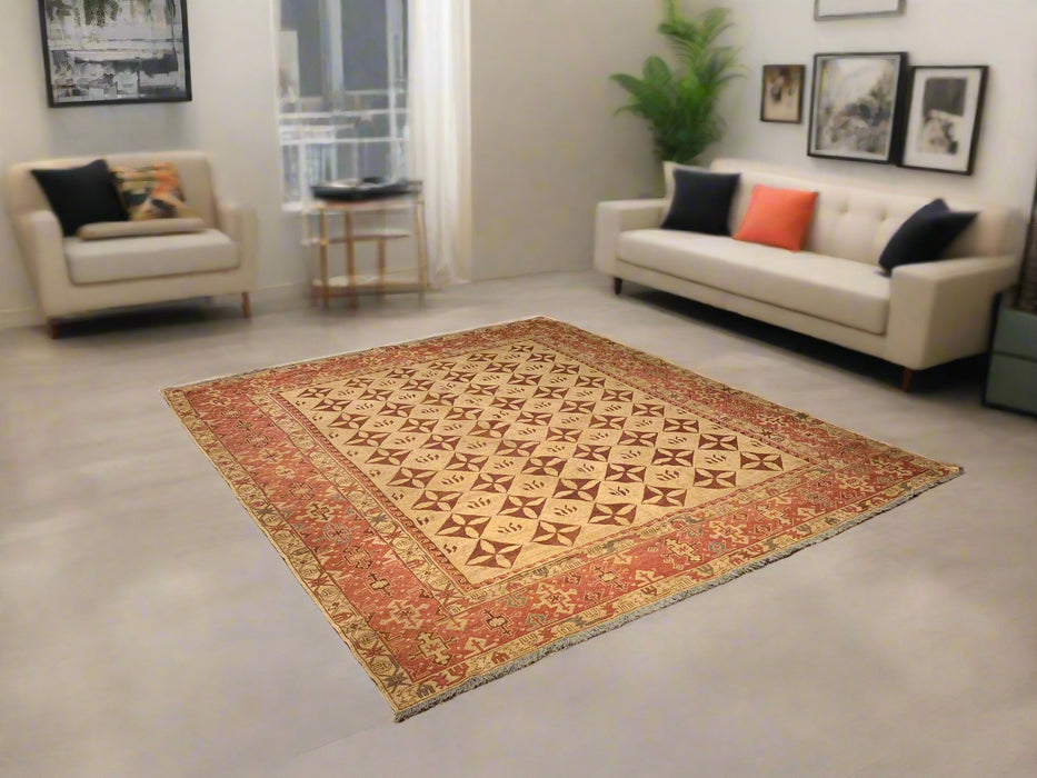 Afghan Kilim Handwoven flatweave Rug, 8' 2" x 9' 4"