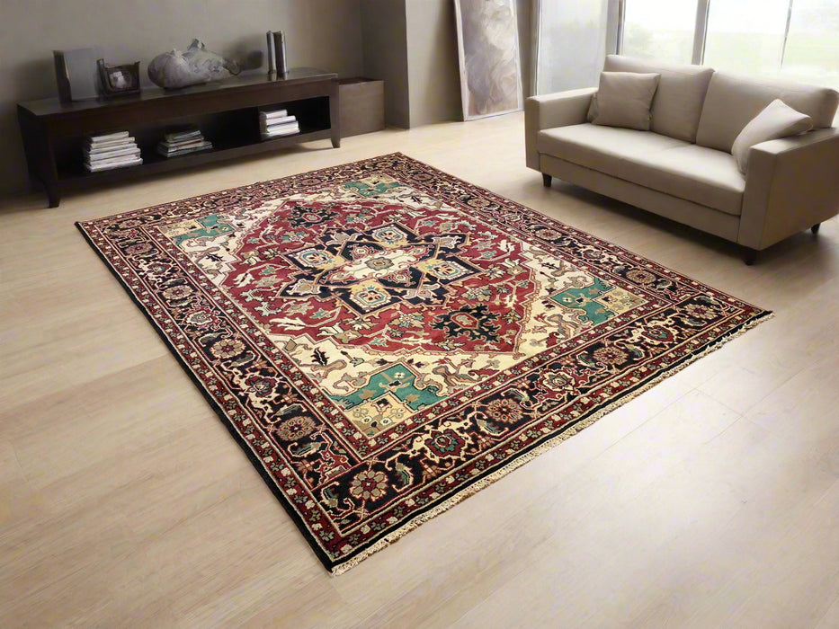 Sultanabad 100% wool Hand Made Rug, 7' 11" x 10' 1" (P)