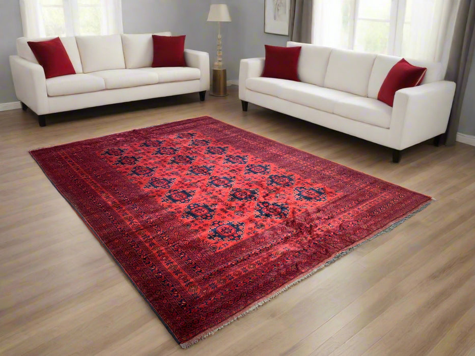 Terkaman Tribal Afghan Oriental Rug, 8' 5" x 11' 2" (C)