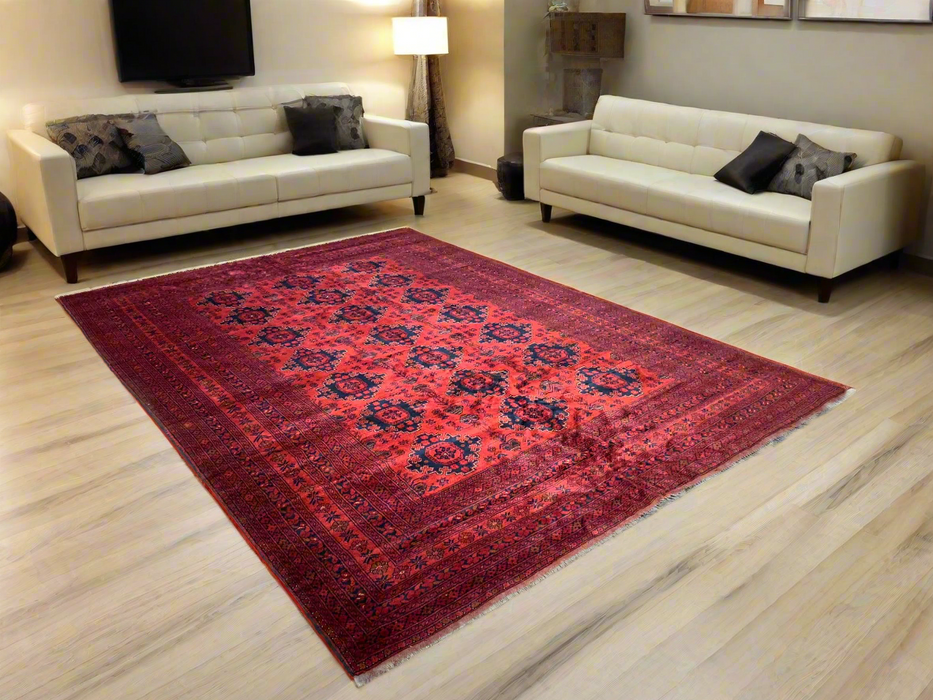 Terkaman Tribal Afghan Oriental Rug, 8' 5" x 11' 2" (C)