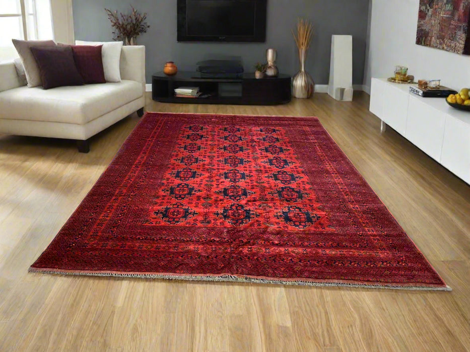 Terkaman Tribal Afghan Oriental Rug, 8' 5" x 11' 2" (C)