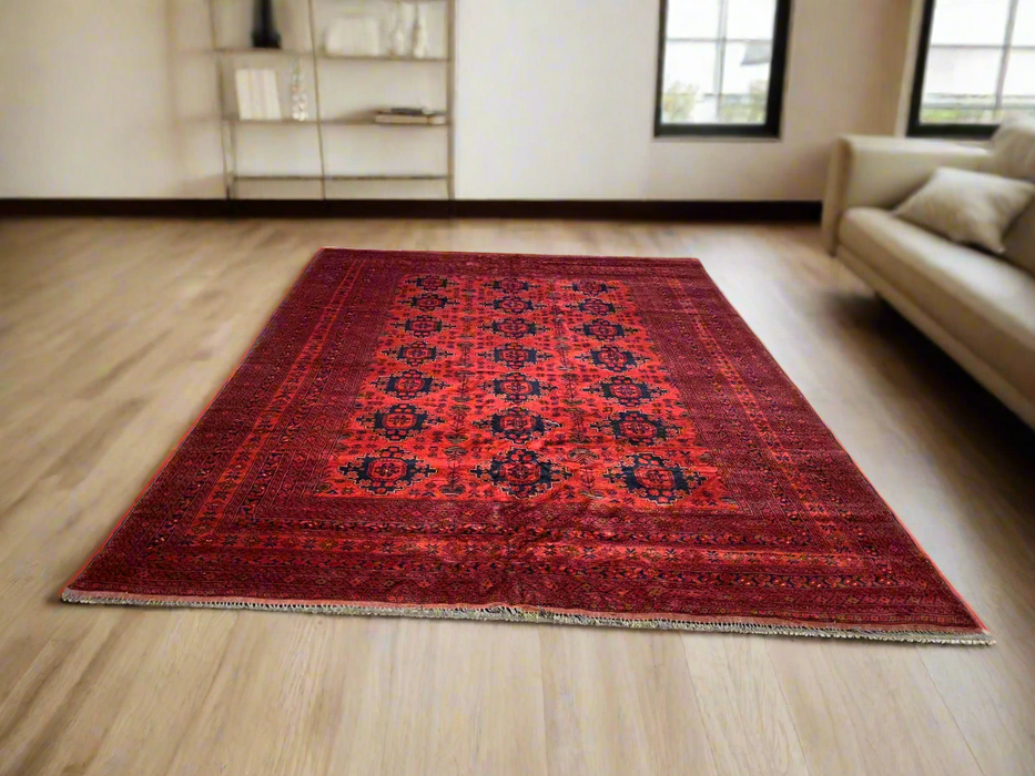 Terkaman Tribal Afghan Oriental Rug, 8' 5" x 11' 2" (C)