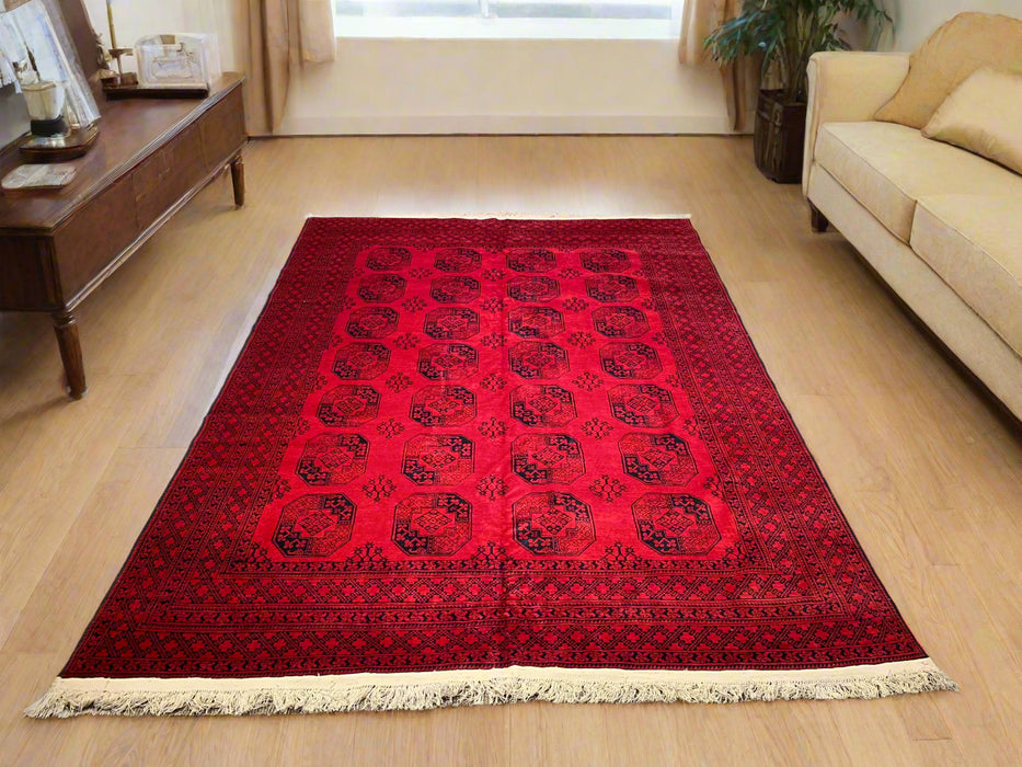 Terkaman Tribal Afghan Oriental Rug, 8' 8" x 11' 3" (C) Fielpa