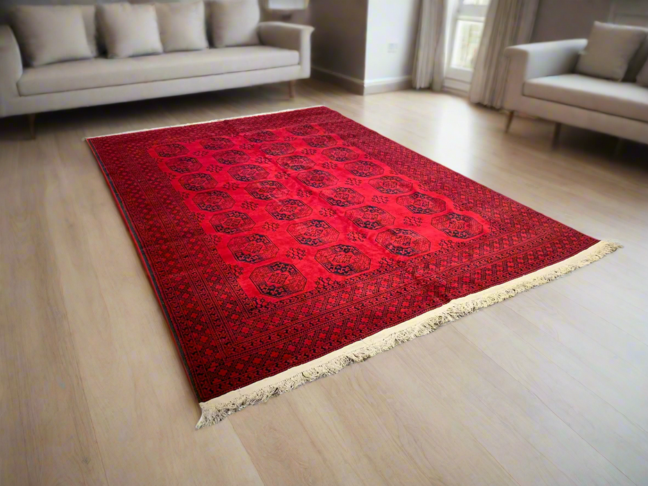 Terkaman Tribal Afghan Oriental Rug, 8' 8" x 11' 3" (C) Fielpa