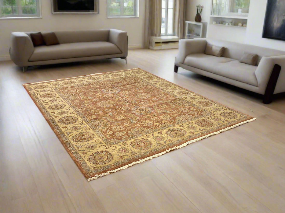 Exquisite 100% Silk Persian Design Rug – Elegant and Luxurious, 8' x 9' 7" (H)